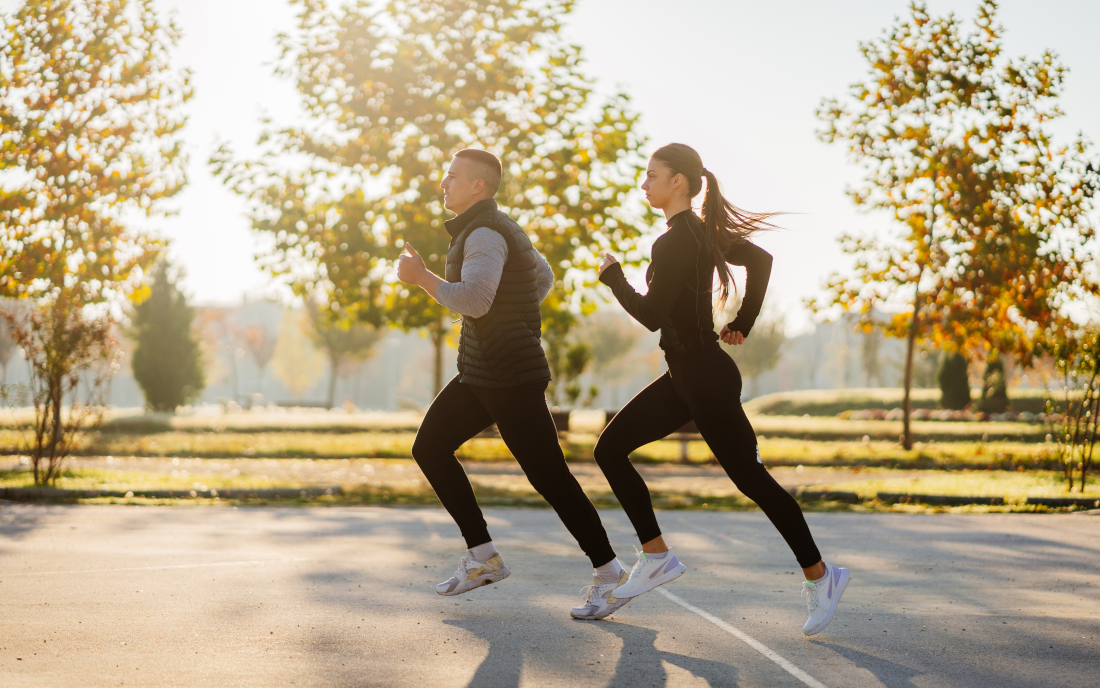 Couple doing exercise for digestion and gut health